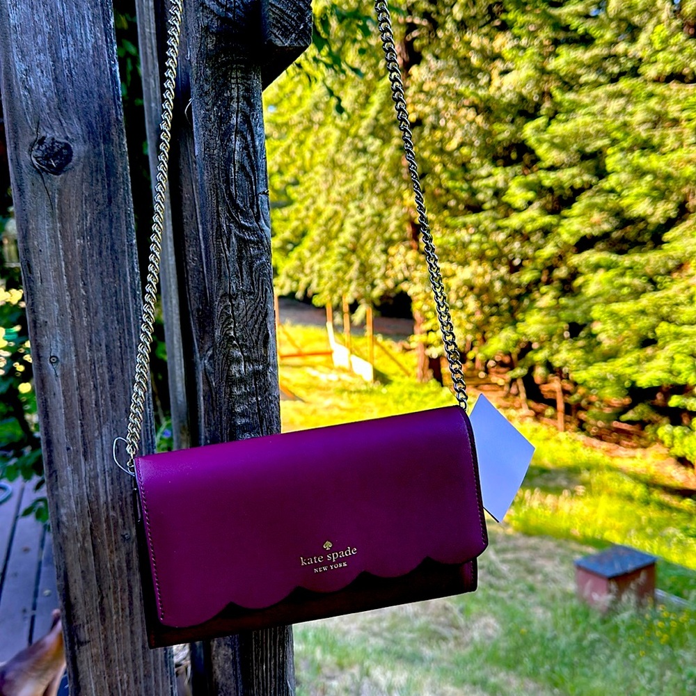 Kate Spade new with tags burgundy crossover purse